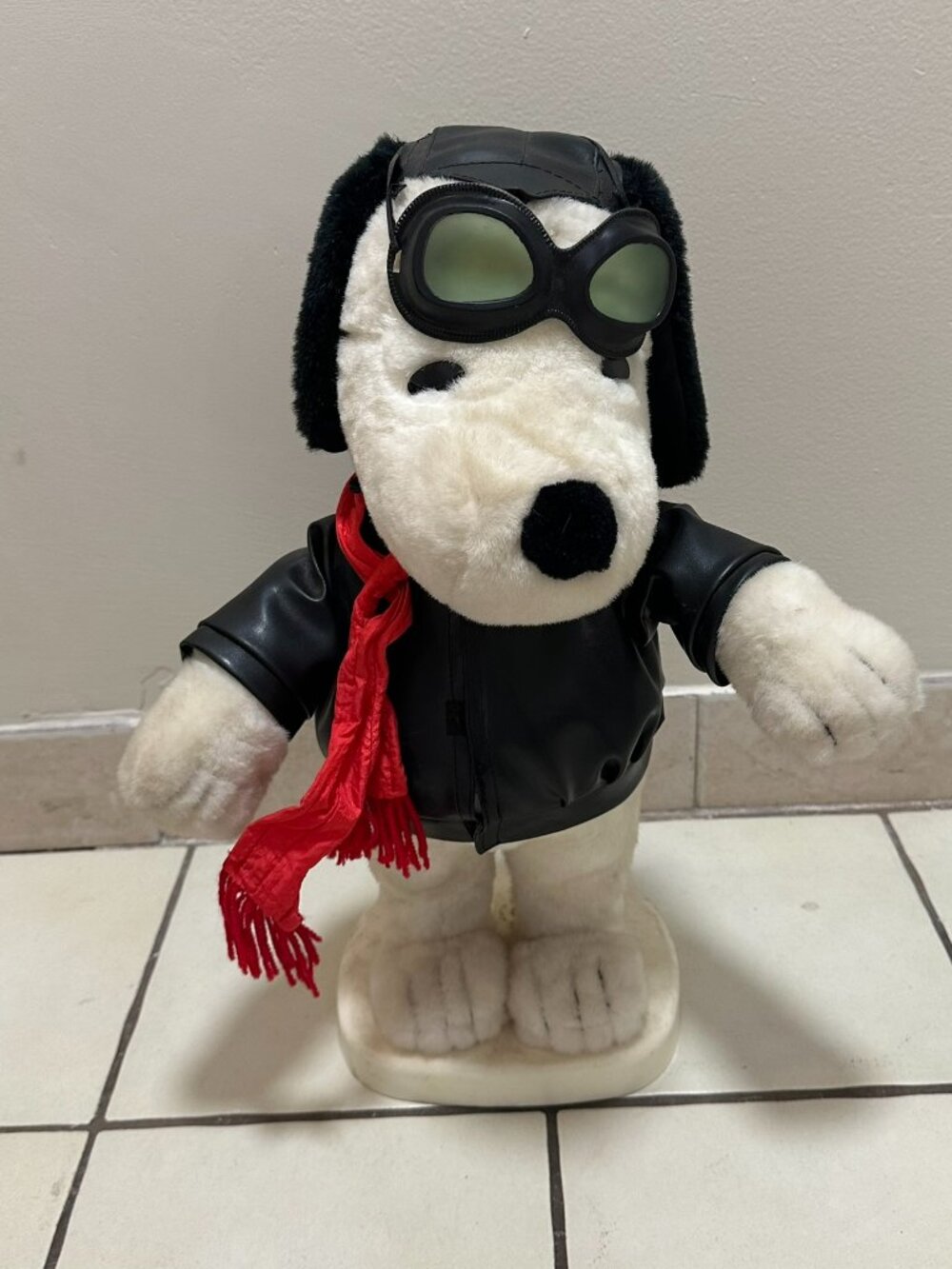 Vintage Santa’s Best Peanuts 18" Snoopy Red Baron Flying Ace Pilot - Christmas